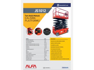 ALFA JS1012 Elektirkli Makaslı Plotformlar